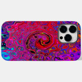 赤トリップ(幻覚体験)のような紫抽象芸術レトロ液スワール Case-Mate iPhoneケース (裏面 (横))