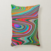 赤トリップ（幻覚体験）のような、緑、青の抽象芸術Groovy Art アクセントクッション (正面(垂直))