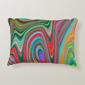 赤トリップ（幻覚体験）のような、緑、青の抽象芸術Groovy Art アクセントクッション (裏面)