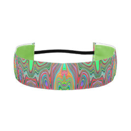 赤トリップ（幻覚体験）のような、緑、青の抽象芸術Groovy Art アスレチックヘッドバンド