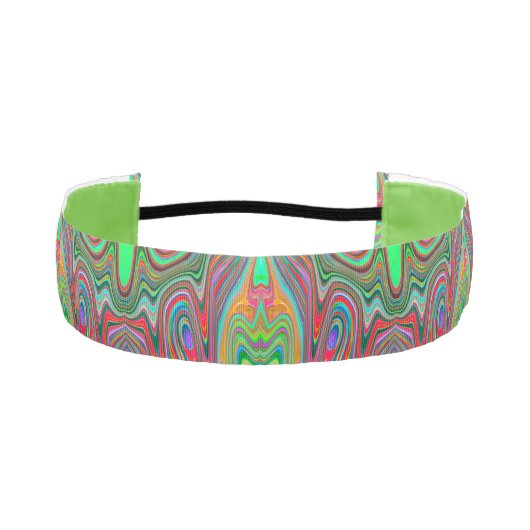 赤トリップ（幻覚体験）のような、緑、青の抽象芸術Groovy Art アスレチックヘッドバンド (正面)