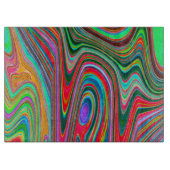 赤トリップ(幻覚体験)のような、緑、青の抽象芸術Groovy Art カッティングボード (正面)