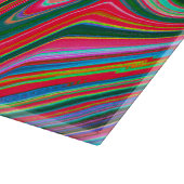 赤トリップ(幻覚体験)のような、緑、青の抽象芸術Groovy Art カッティングボード (角)