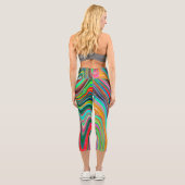 赤トリップ（幻覚体験）のような、緑、青の抽象芸術Groovy Art カプリレギンス (裏面)