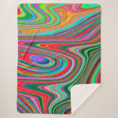 赤トリップ（幻覚体験）のような、緑、青の抽象芸術Groovy Art シェルパブランケット (正面)