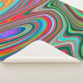 赤トリップ（幻覚体験）のような、緑、青の抽象芸術Groovy Art シェルパブランケット (3/4)