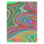 赤トリップ（幻覚体験）のような、緑、青の抽象芸術Groovy Art テーブルクロス (正面)