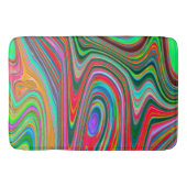 赤トリップ（幻覚体験）のような、緑、青の抽象芸術Groovy Art バスマット (正面)
