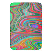 赤トリップ（幻覚体験）のような、緑、青の抽象芸術Groovy Art バスマット (正面縦)