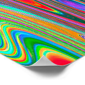 赤トリップ（幻覚体験）のような、緑、青の抽象芸術Groovy Art ポスター (角)