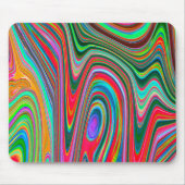 赤トリップ（幻覚体験）のような、緑、青の抽象芸術Groovy Art マウスパッド (正面)