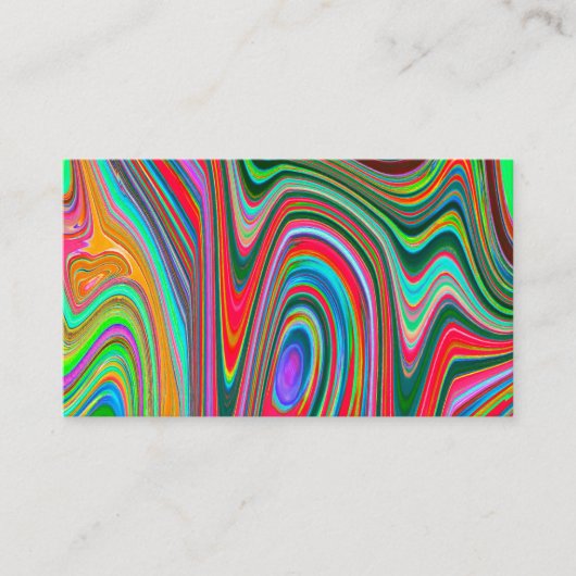 赤トリップ（幻覚体験）のような、緑、青の抽象芸術Groovy Art 名刺 (正面)