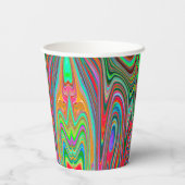 赤トリップ（幻覚体験）のような、緑、青の抽象芸術Groovy Art 紙コップ (裏面)