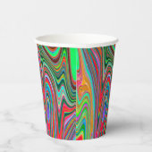 赤トリップ（幻覚体験）のような、緑、青の抽象芸術Groovy Art 紙コップ (右)