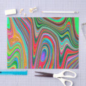 赤トリップ(幻覚体験)のような、緑、青の抽象芸術Groovy Art 薄葉紙 (クラフト)