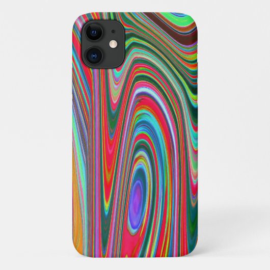 赤トリップ（幻覚体験）のような、緑、青の抽象芸術Groovy Art Case-Mate iPhoneケース (裏面)