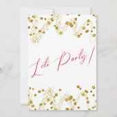 赤トルコバラ誕生日パーティーの招待 招待状 (裏面)