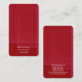 赤トレンディープレーンモダンプロフェッショナルマネージャ 名刺 (正面/裏面)