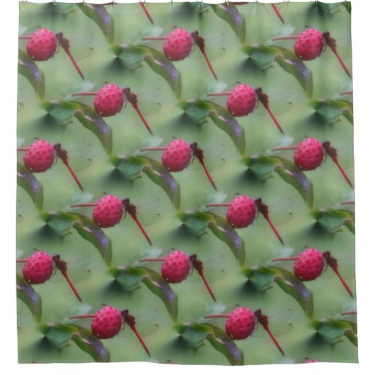 赤トンボの自然パターン シャワーカーテン (正面)