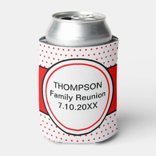 赤ドットファミリ懇親会日 缶クーラー (缶正面)