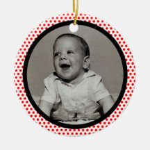 赤ドット黒トリムフォトフレーム