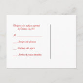 赤ドラゴンウェディングRSVPポストカード インビテーションポストカード (裏面)