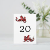 赤ドラゴンテーブル番号葉書 ポストカード (スタンド正面)