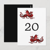 赤ドラゴンテーブル番号葉書 ポストカード (正面/裏面)