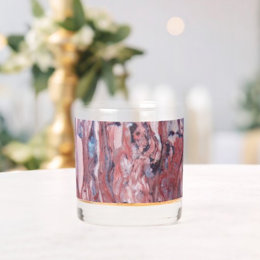 赤ドロマイト鉱物石模様 ウイスキーグラス (インサイチュ (ウェディング))