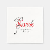 赤ナース卒業式ディナーデコーダーBSN RN LPN スタンダードカクテルナプキン (正面)