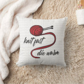 赤ニット速く、暖かく死ぬ クッション (ブランケット)