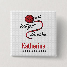 赤ニット速く、暖かく死ぬ 缶バッジ