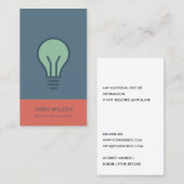 赤ネイビーグリーン電球電気工事士電気 名刺 (正面/裏面)