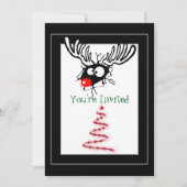 赤ノーズ熱狂するトナカイのクリスマスパーティー 招待状 (正面)