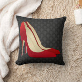 赤ハイヒールの靴の枕 クッション (ブランケット)