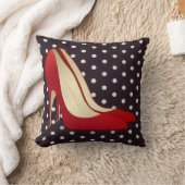 赤ハイヒールの靴の枕 クッション (ブランケット)