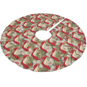 赤ハイヒールクリスマスツリースカート ブラッシュドポリエステルツリースカート (アングル)