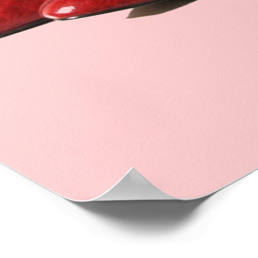 赤ハイヒール靴と赤ワイン ポスター (角)