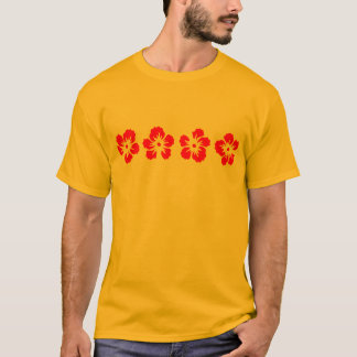 赤ハイビスカスのムクゲ Tシャツ