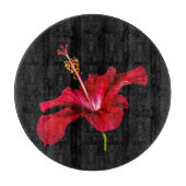 赤ハイビスカスフラワーサイドビュー カッティングボード (正面)