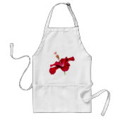 赤ハイビスカスフラワーサイドビュー スタンダードエプロン (正面)