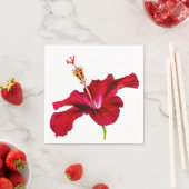 赤ハイビスカスフラワーサイドビュー スタンダードカクテルナプキン (インサイチュ)