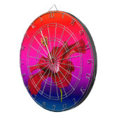 赤ハイビスカスフラワーサイドビュー ダーツボード (正面右)