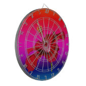 赤ハイビスカスフラワーサイドビュー ダーツボード (正面左)