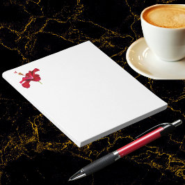 赤ハイビスカスフラワーサイドビュー ノートパッド