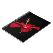 赤ハイビスカスフラワーサイドビュー ノートブック (左側)