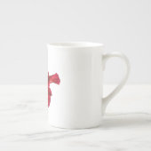 赤ハイビスカスフラワーサイドビュー ボーンチャイナマグカップ (右)