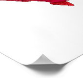 赤ハイビスカスフラワーサイドビュー ポスター (角)