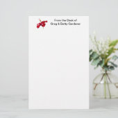 赤ハイビスカスフラワーサイドビュー 便箋 (スタンド正面)