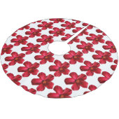 赤ハイビスカスフラワーパターンツリースカート ブラッシュドポリエステルツリースカート (アングル)